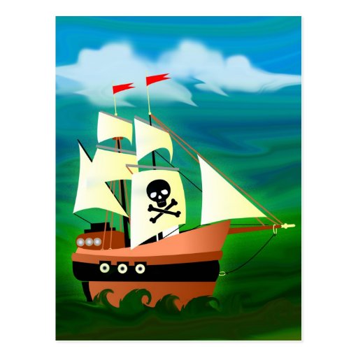 Pirate Ship Postcard | Zazzle