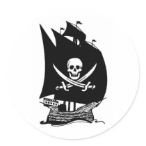 Pirate Ship Round Sticker