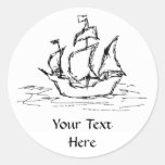 Pirate Ship. Round Sticker