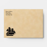 Pirate Ship. Sailing Ship. Envelope