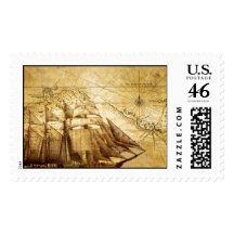 pirate ship stamp