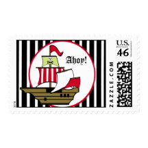 Pirate Ship Voyage Postage Stamp