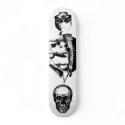 Pirate ship with 2 skulls facing out skateboards