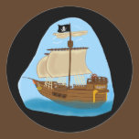 Pirate Ship with Flag stickers