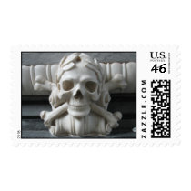 Pirate Skeleton Skull & Bones Postage Stamp by PirateCollection Pirate Skeleton Skull & Bones Postage Stamp