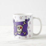 Pirate: Skull and Cross Bones Flag with Stars Coffee Mug