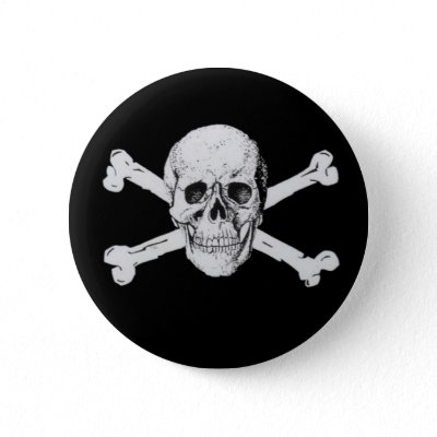 Pirate Skull and Crossbones buttons