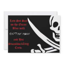 Pirate Skull and crossbones invitaion Invite
