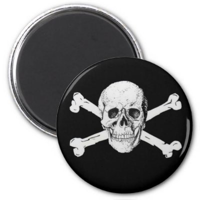 Pirate Skull and Crossbones magnets