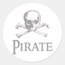 Pirate Skull and Crossbones Round Sticker