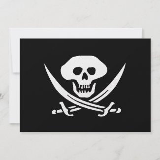 Pirate Skull and Swords Custom Invites