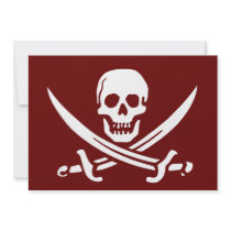 Pirate Skull and Swords,Jolly Roger Personalized Invite