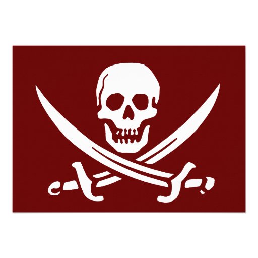 Pirate Skull and Swords,Jolly Roger Personalized Invite