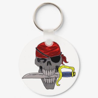 Pirate Skull Art keychain