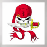 Pirate Skull Bandana Poster