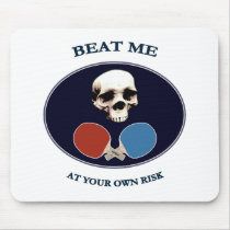 Pirate Skull Beat Me Ping Pong Mouse Pad