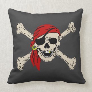 Pirate Skull Bones Jolly Roger Pillow