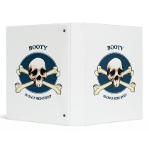Pirate Skull Booty Skin 3 Ring Binder