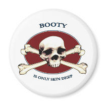 Pirate Skull Booty Skin Refrigerator Magnet