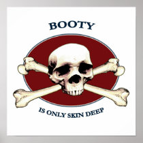 Pirate Skull Booty Skin Poster