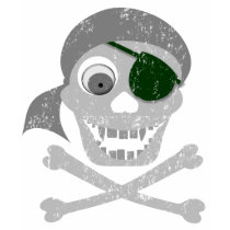 Pirate Skull & Crossbones 2-Side Wmn's Dark Shirts