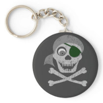 Pirate Skull & Crossbones Keychain