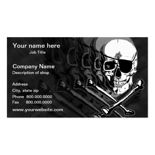Pirate Skull & Crossbones Template Business Card (front side)