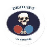 Pirate Skull Dead Ping Pong Round Sticker