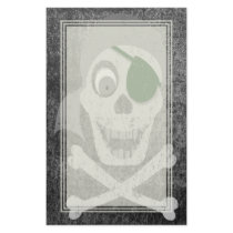 Pirate Skull Distressed Blank Stationery