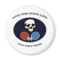 Pirate Skull Good Life Table Tennis Magnets