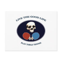 Pirate Skull Good Life Table Tennis Postcards