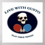Pirate Skull Gusto Table Tennis Posters
