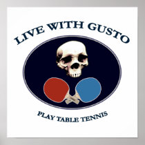 Pirate Skull Gusto Table Tennis Posters