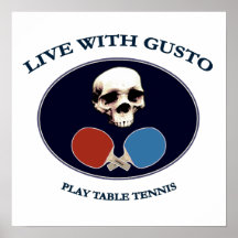 Pirate Skull Gusto Table Tennis Posters