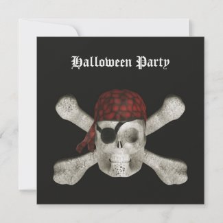 Pirate Skull - Halloween Party Invitation invitation