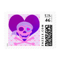 Pirate Skull Heart Stamps