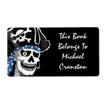 Pirate Skull Label