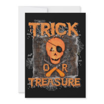 Pirate Skull-O-Lantern Halloween Invitation by jamiecreates1 Pirate Skull-O-Lantern Halloween Invitation