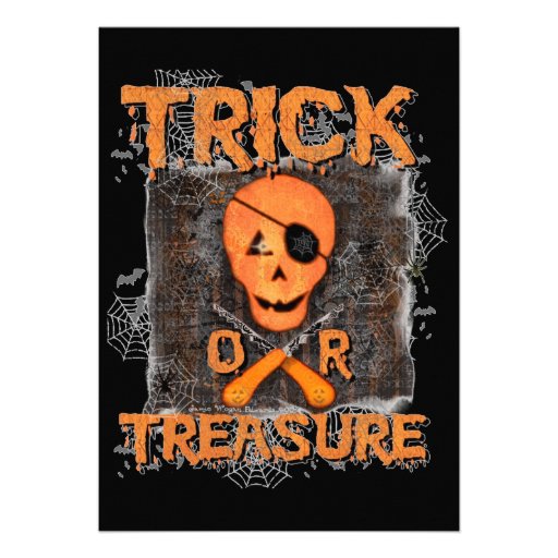 Pirate Skull-O-Lantern Halloween Invitation