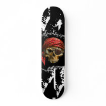 Pirate Skull on Black skateboards