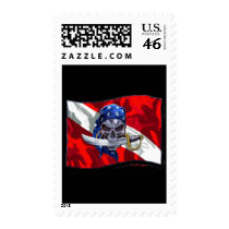 Pirate Skull on Dive Flag Postage Stamp