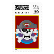 Pirate Skull postage by Maria_K_Bell Pirate Skull postage