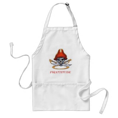 pirate-skull-red, PIRATTITUDE Aprons by RLFRANCH