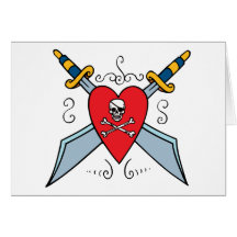 Pirate Skull Tattoo Cards