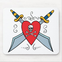 Pirate Skull Tattoo Mouse Pads