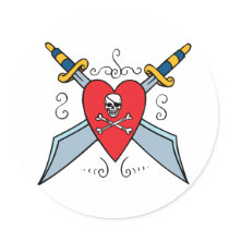 Pirate Skull Tattoo Stickers