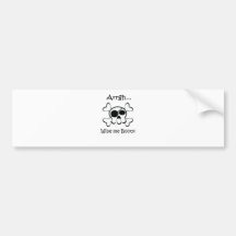Pirate Skull Wipe Me Booty Bumper Sticker