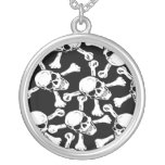 Pirate Skulls Crossbones Sterling Silver Necklace necklaces
