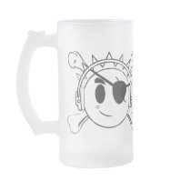 Pirate Smiley Cross Bones Music Mug