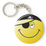 Pirate Smiley Face Keychain